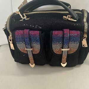 Black and Multicolor Women's Bag